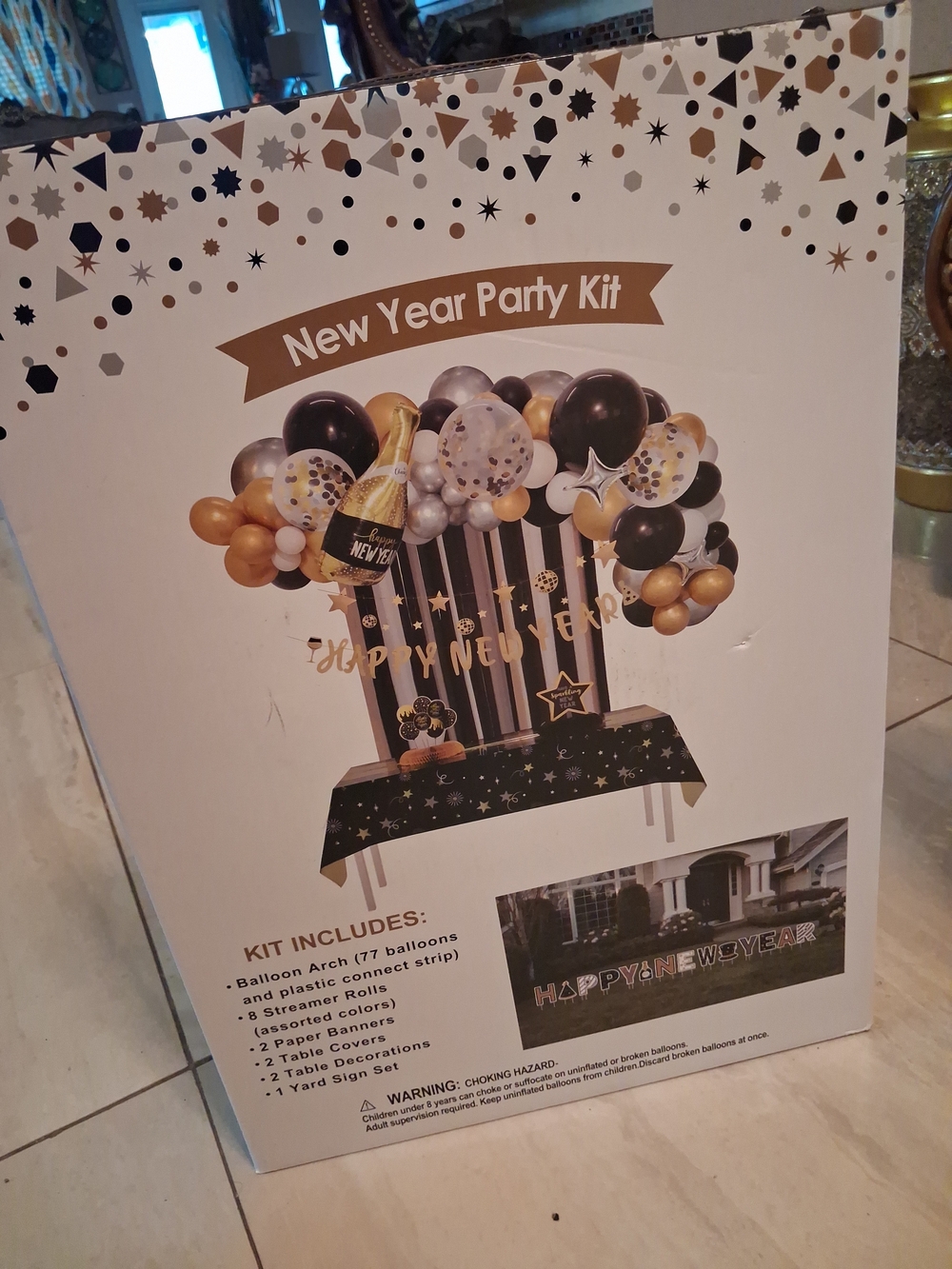 Target New Year Party Kit - Black, Gold & Silver Balloon Arch Set